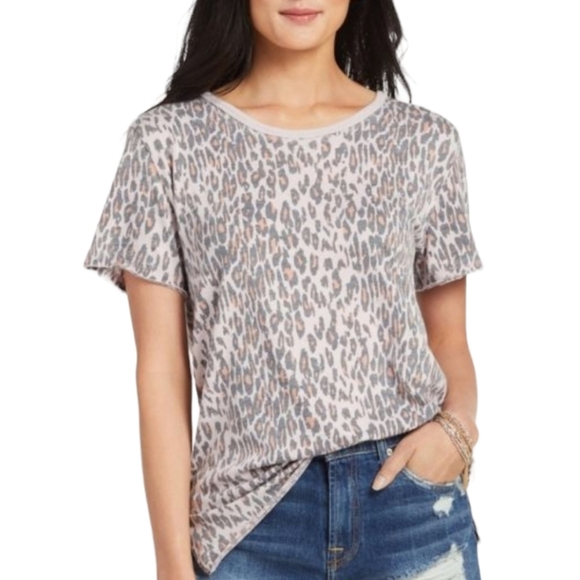 Free People Leopard Tourist Shortsleece Tee - Picture 1 of 8